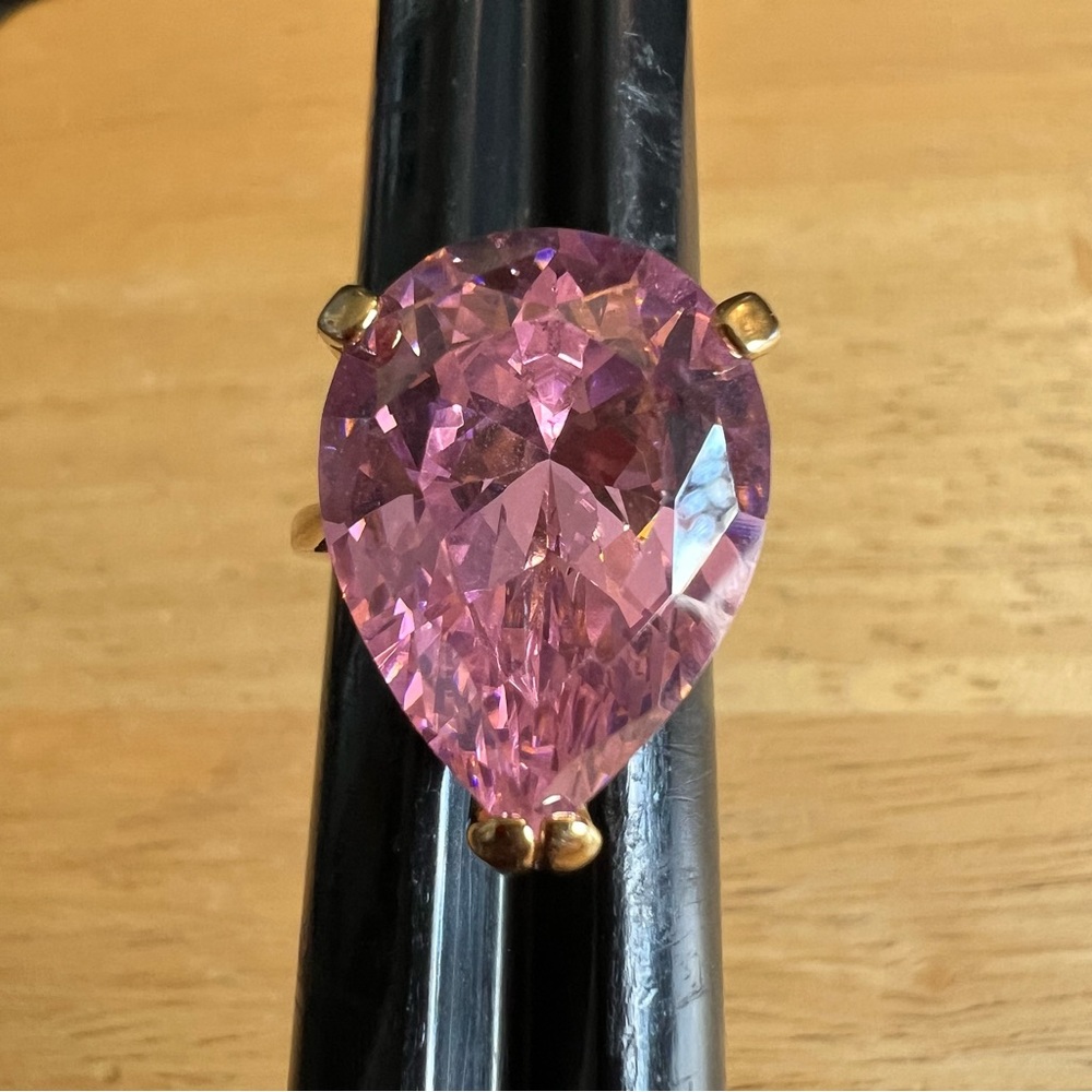Vermeil Pink Solitaire Ring Uncas Mfg 8